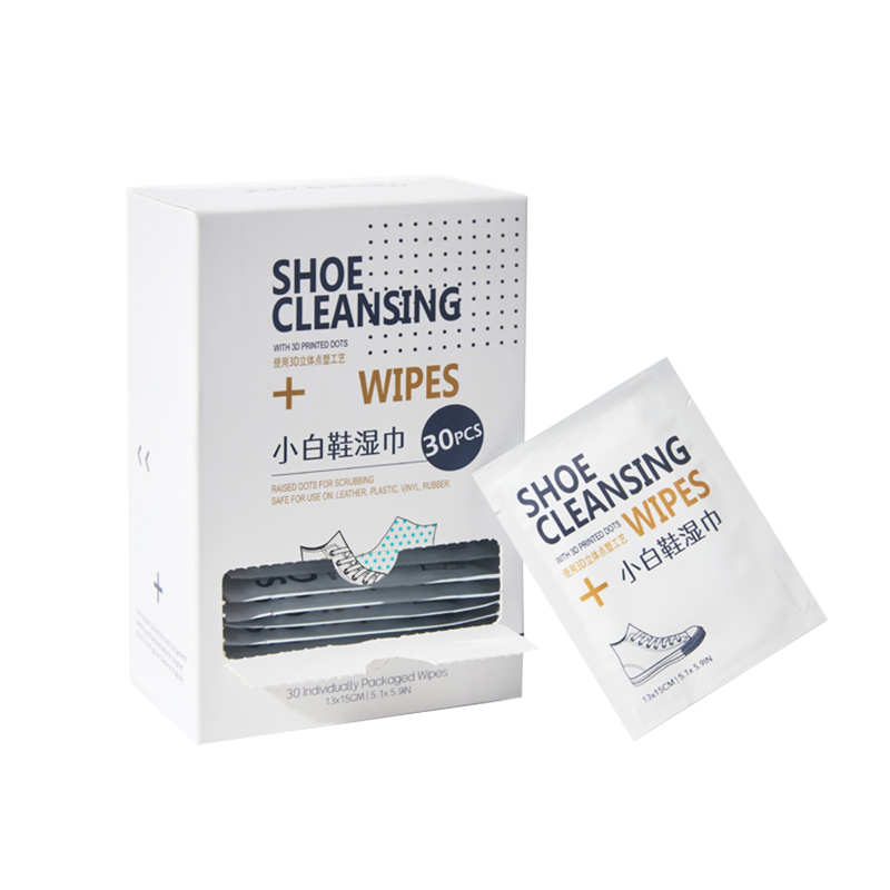 Granular Dot Plastic Cloth Shoe Cleaning Wipes